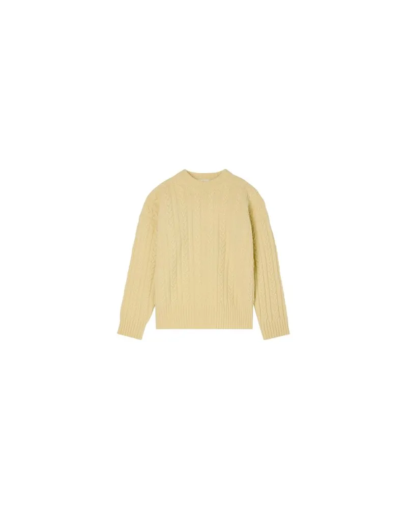 Róhe Pullover aus Zopfstrick Yellow