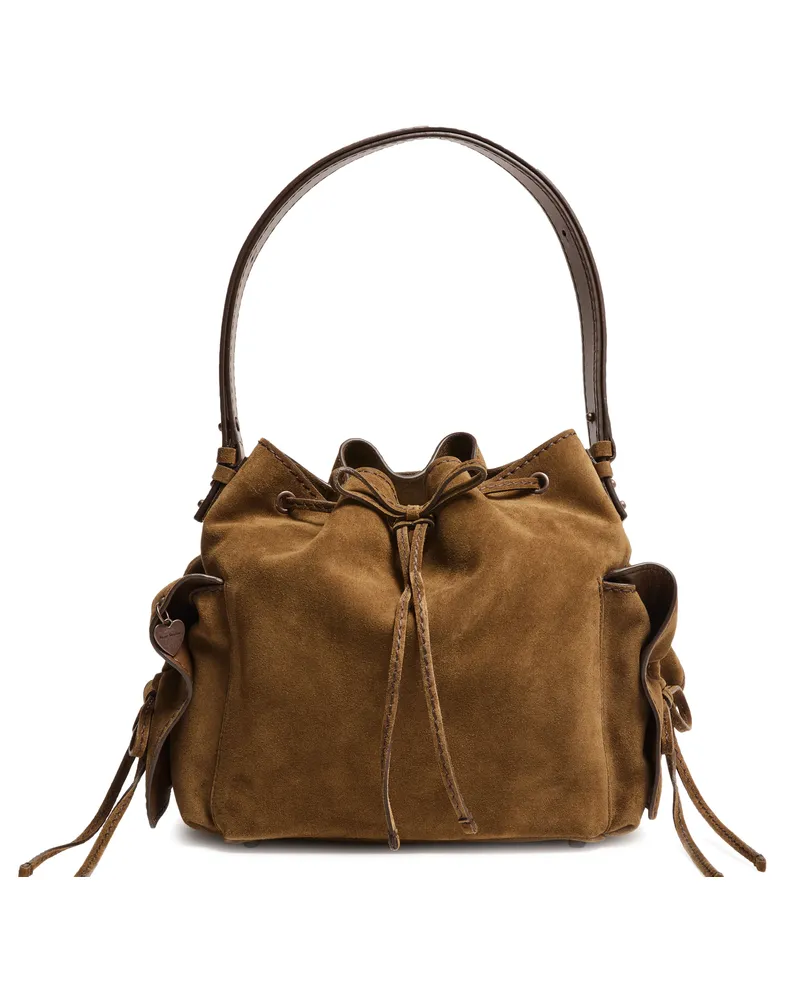 Acne Studios Bucket Bag Multipocket aus Veloursleder 