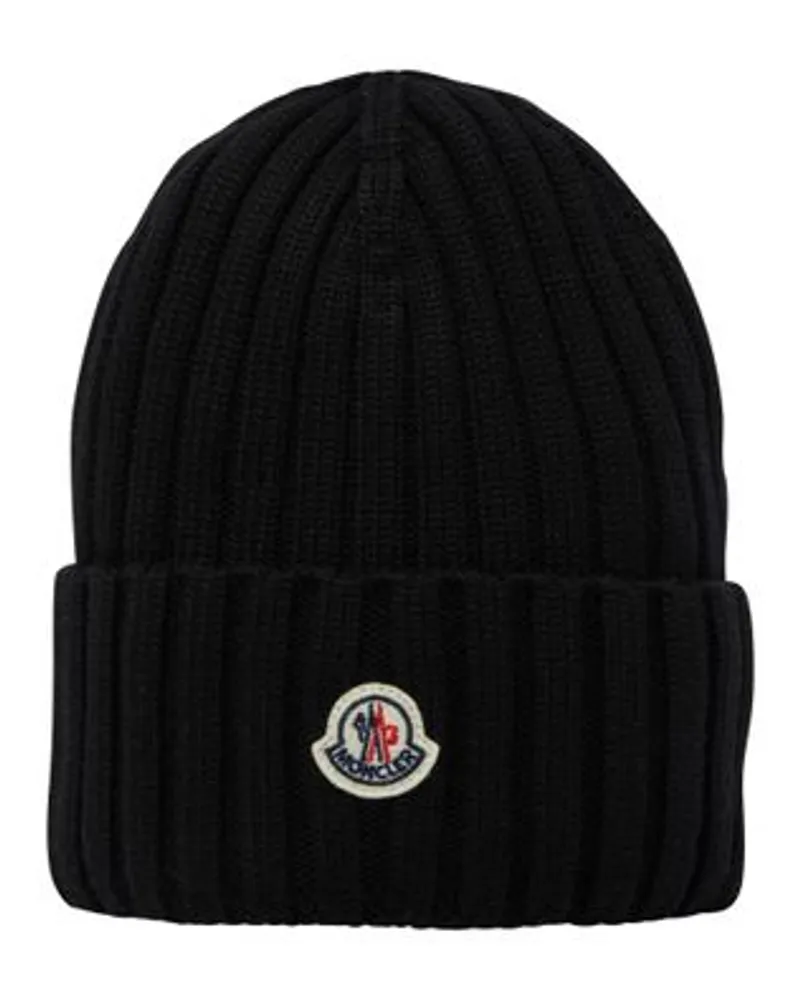 Moncler Mütze mit Logo Black