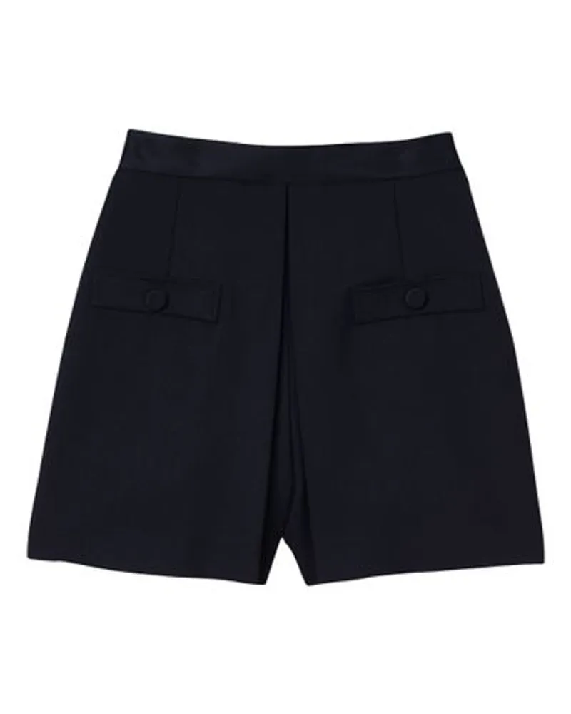 Sandro Shorts mit hohem Bund und Knöpfen Black