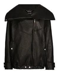 Dolce & Gabbana Oversize-Jacke im Bikerstil Black