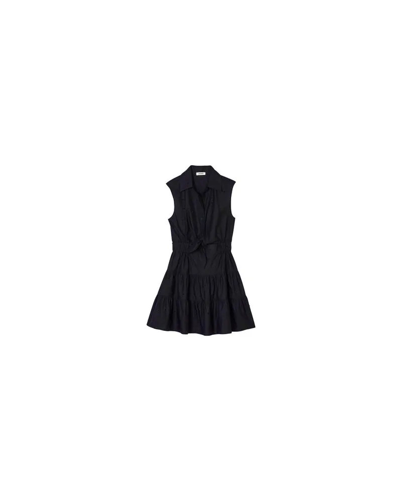 Sandro Kurzes drapiertes Kleid mit Strass Black