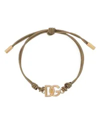 Dolce & Gabbana Kordelarmband mit DG-Logo Beige