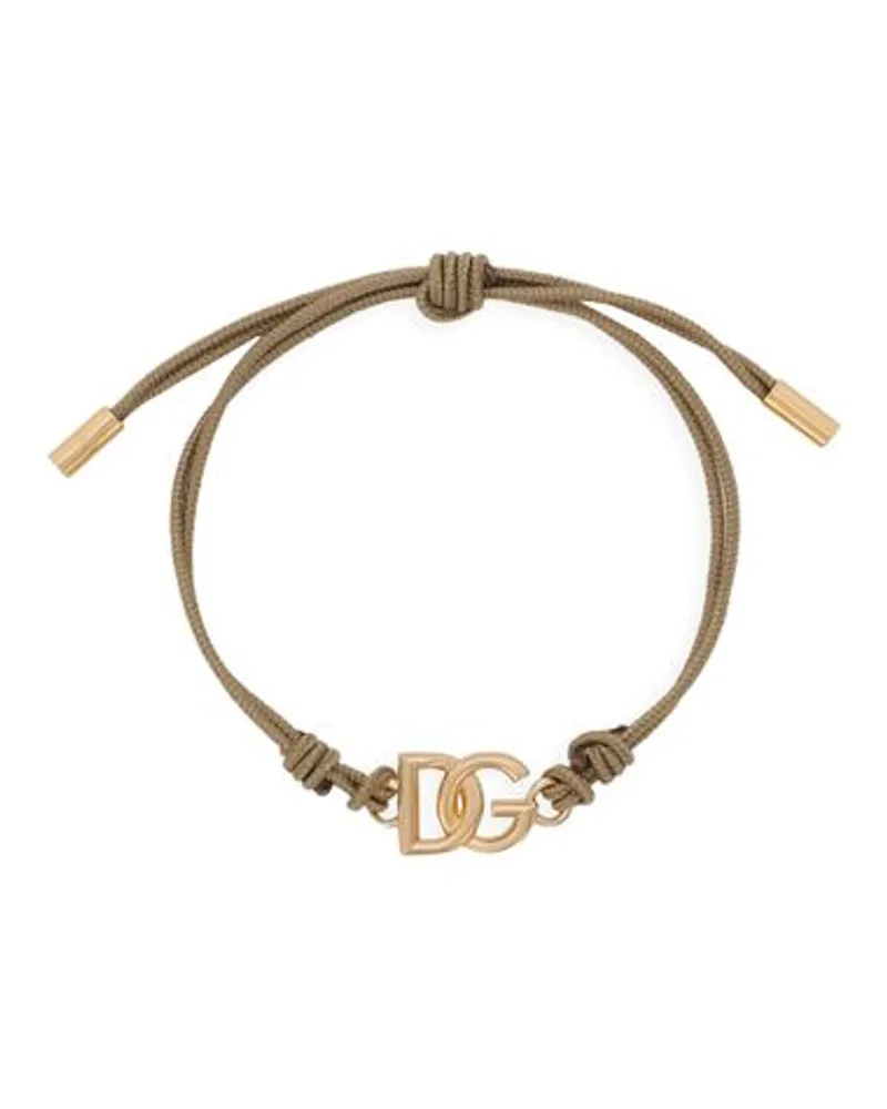 Dolce & Gabbana Kordelarmband Mit Dg Logo Beige