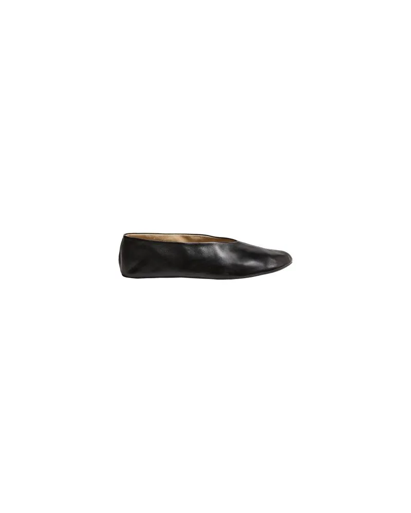 The Row Stella leather ballet flats Black
