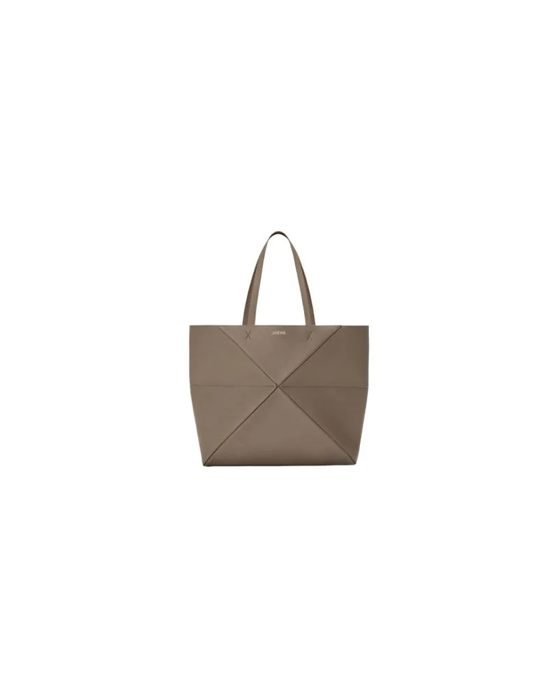 Loewe Große Cabas-Tasche Puzzle Fold Grey