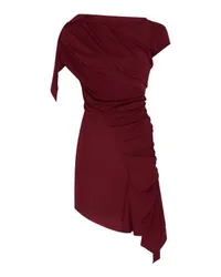 Thierry Mugler Kurzes, asymmetrisches drapiertes Kleid Red