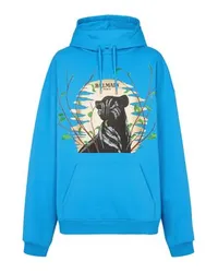 Balmain Disney X Balmain: König der Löwen – Hoodie mit Print Cassius Khumalo Blue