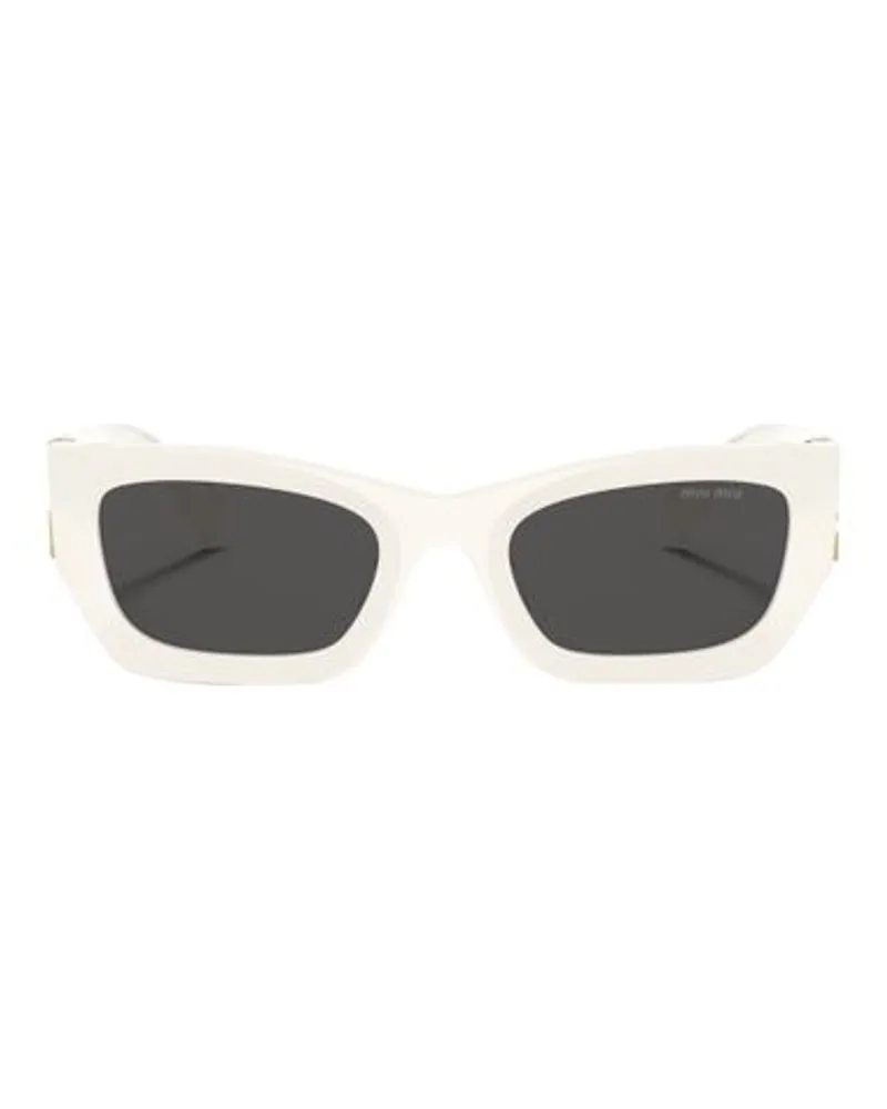 Miu Miu Rechteckige Sonnenbrille MU 09WS White