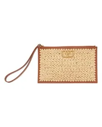 Valentino Garavani Mittelgoße Clutch Vlogo Signature Beige