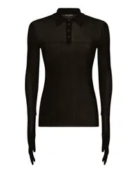 Dolce & Gabbana Geripptes Poloshirt Black