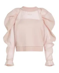 Karl Lagerfeld Sweatshirt mit Organza-Ärmeln Pink