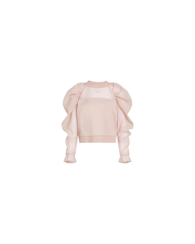 Karl Lagerfeld Sweatshirt mit Organza-Ärmeln Pink