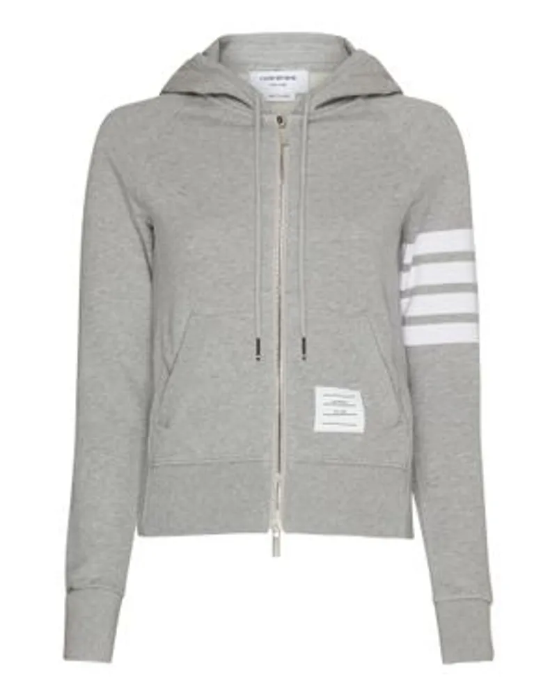 Thom Browne Sweatshirt mit Reißverschluss 4-Bar Grey