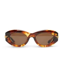 Bottega Veneta Sonnenbrille Oval Mitre Brown