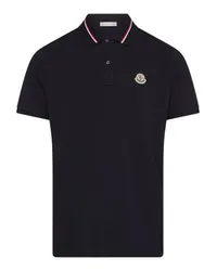 Moncler Kurzarm-Poloshirt mit Logo Blue