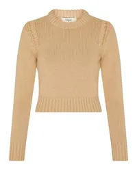 Chloé Kurzer Pullover Beige