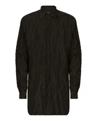 Dolce & Gabbana Oversize-Hemd in Knitteroptik Black