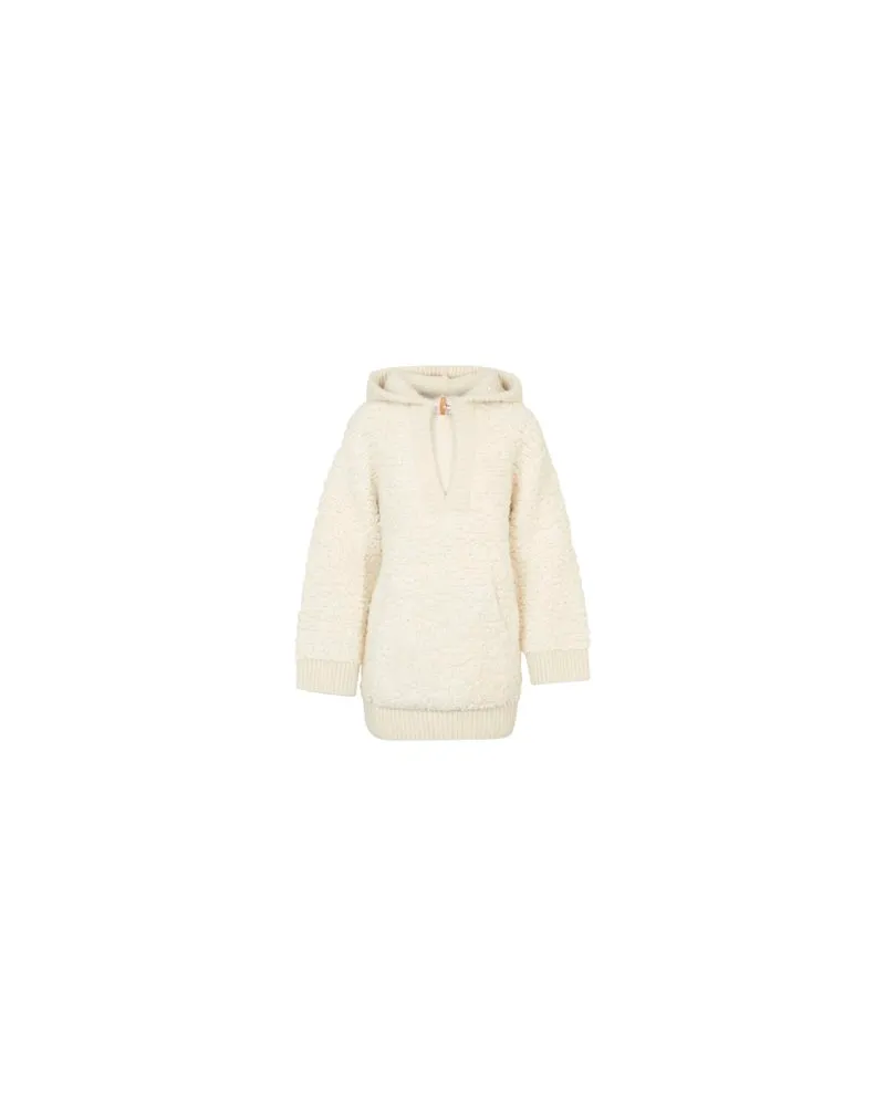 Celine Sweater with hood in alpaca wool White