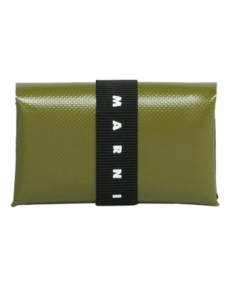 Marni Brieftasche mit drei Klappfächern Green