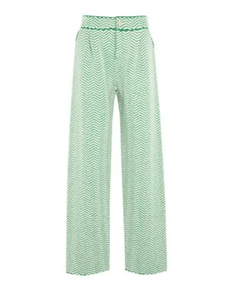 Barrie Hose mit Fischgrätmuster Green