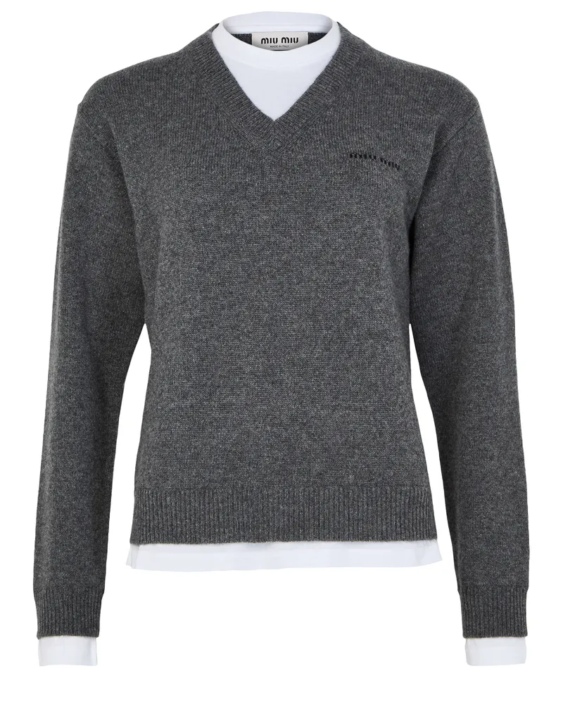 Miu Miu Pullover mit V-Ausschnitt aus Kaschmir 
