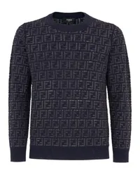 Fendi Pullover Aus Wolle Und Nylon Blue