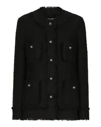 Dolce & Gabbana Einreihige Tweed-Jacke Black