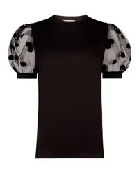 Nina Ricci T-Shirt mit Puffärmeln Black