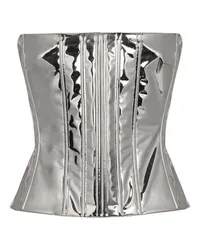 Dolce & Gabbana Foliertes Satin-Korsett KIM DOLCE&GABBANA Silver