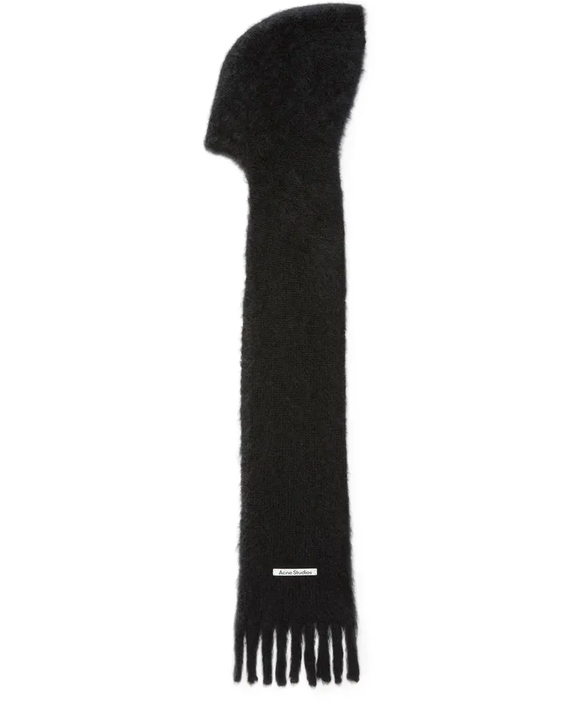 Acne Studios Schal aus Mohair mit Kapuze Black
