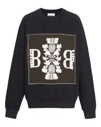 Barrie Sweatshirt mit Barrie Kaschmir-Logo-Patch Black