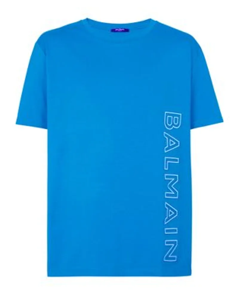 Balmain T-Shirt mit Balmain-Prägung Blue