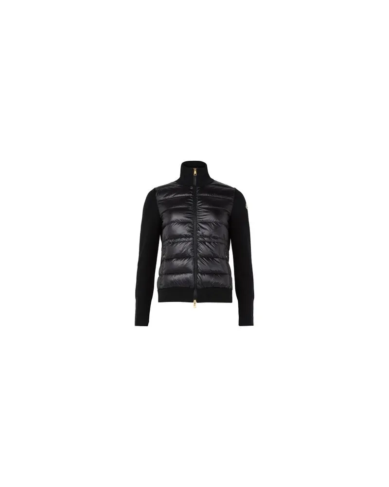 Moncler Bi-material jacket with logo Black