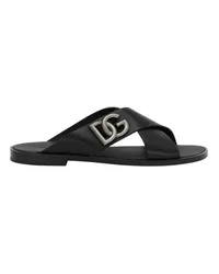 Dolce & Gabbana Kalbsleder-Sandalen Black