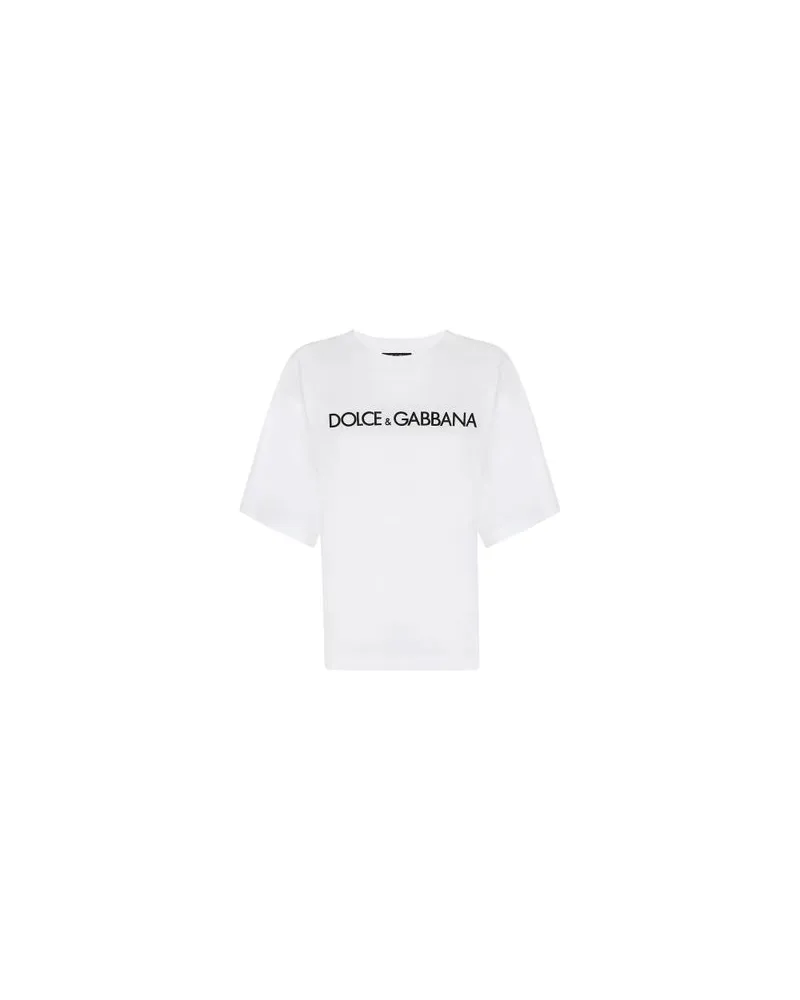 Dolce & Gabbana Jersey-T-Shirt mit Print „Dolce & Gabbana White