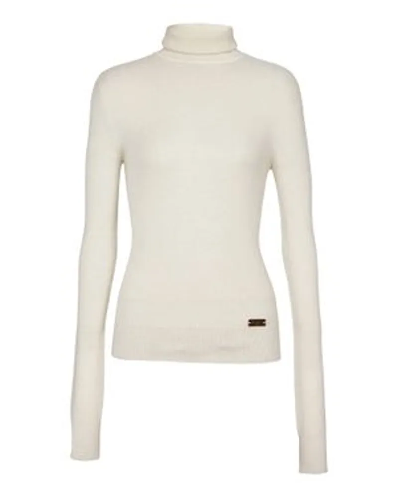 Balmain Strickpullover mit Rollkragen Beige