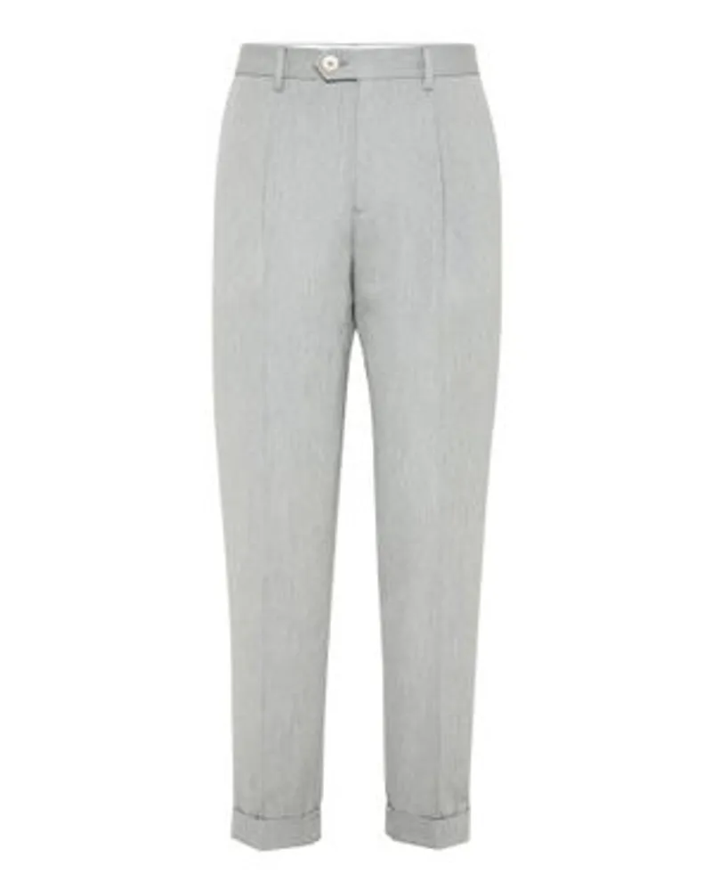 Brunello Cucinelli Hose in Leisure Fit mit Bundfalten Grey