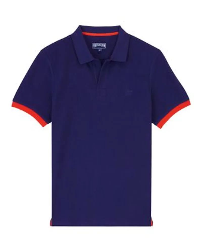 Vilebrequin Einfarbiges Poloshirt Blue