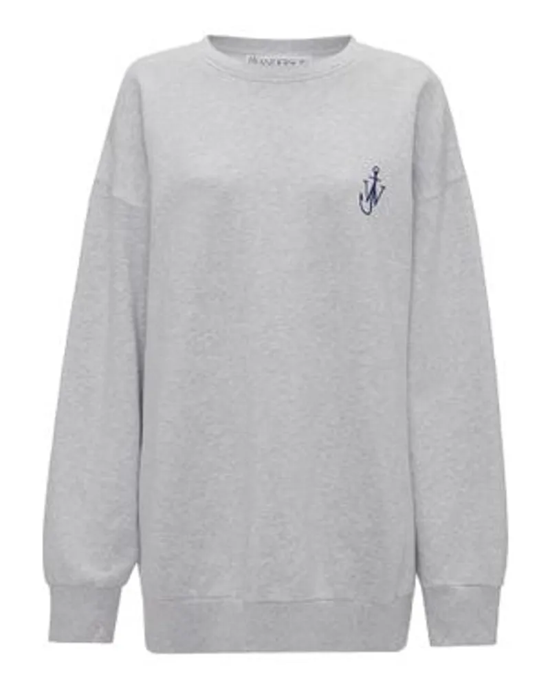 J.W.Anderson Sweatshirt mit Rückenprint und Anker-Stickerei Grey