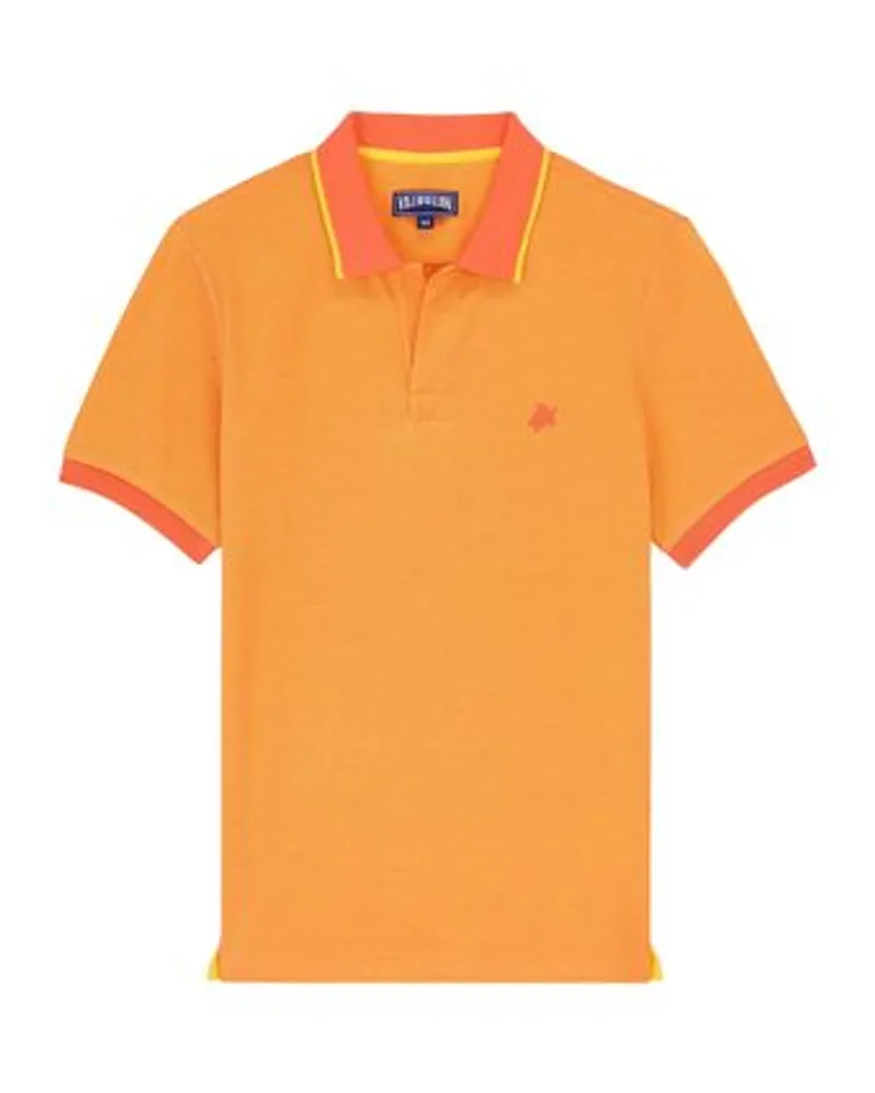 Vilebrequin Einfarbiges Poloshirt Yellow