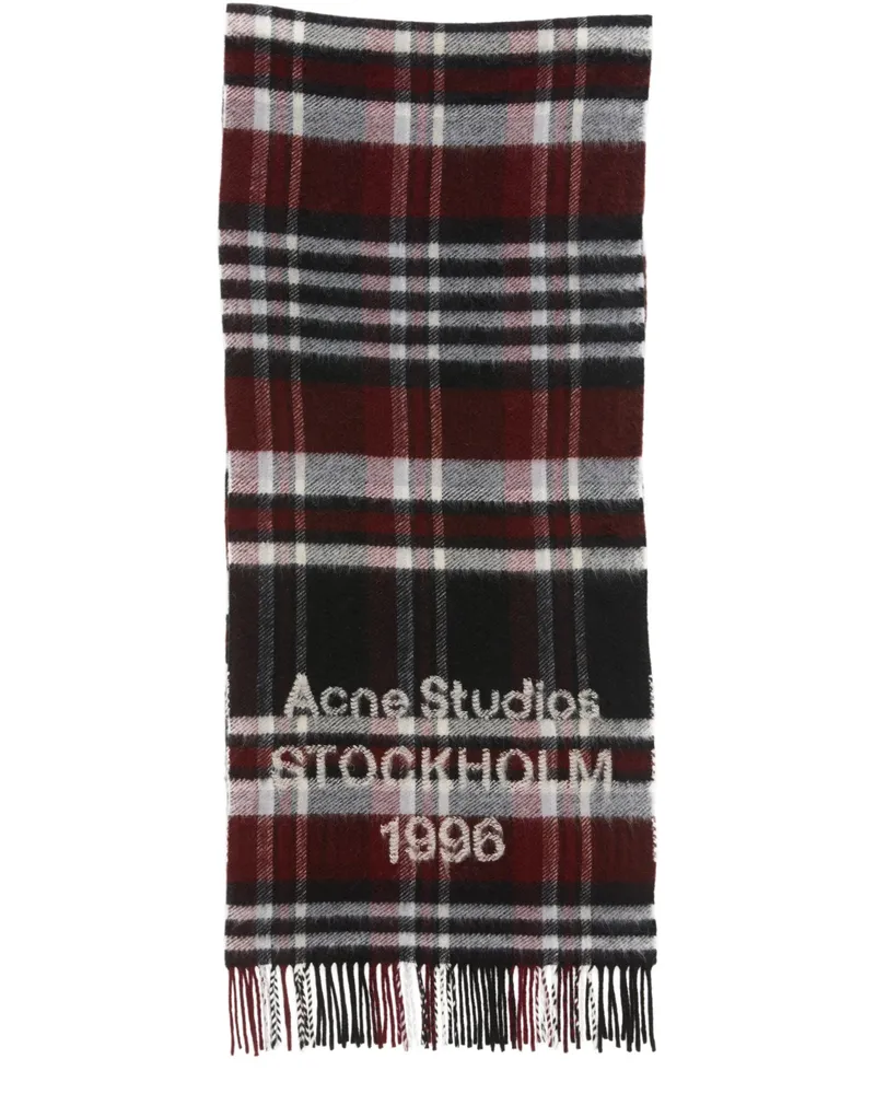 Acne Studios Schal mit Karo-Logo Black