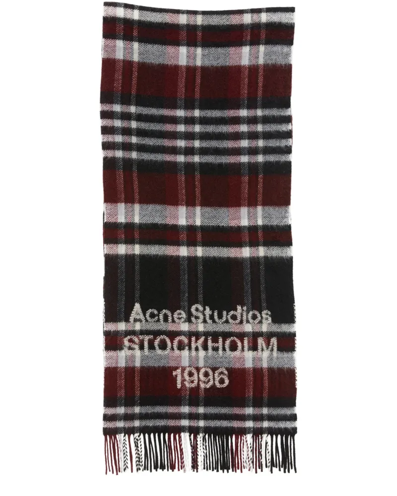 Acne Studios Schal mit Karo-Logo Black