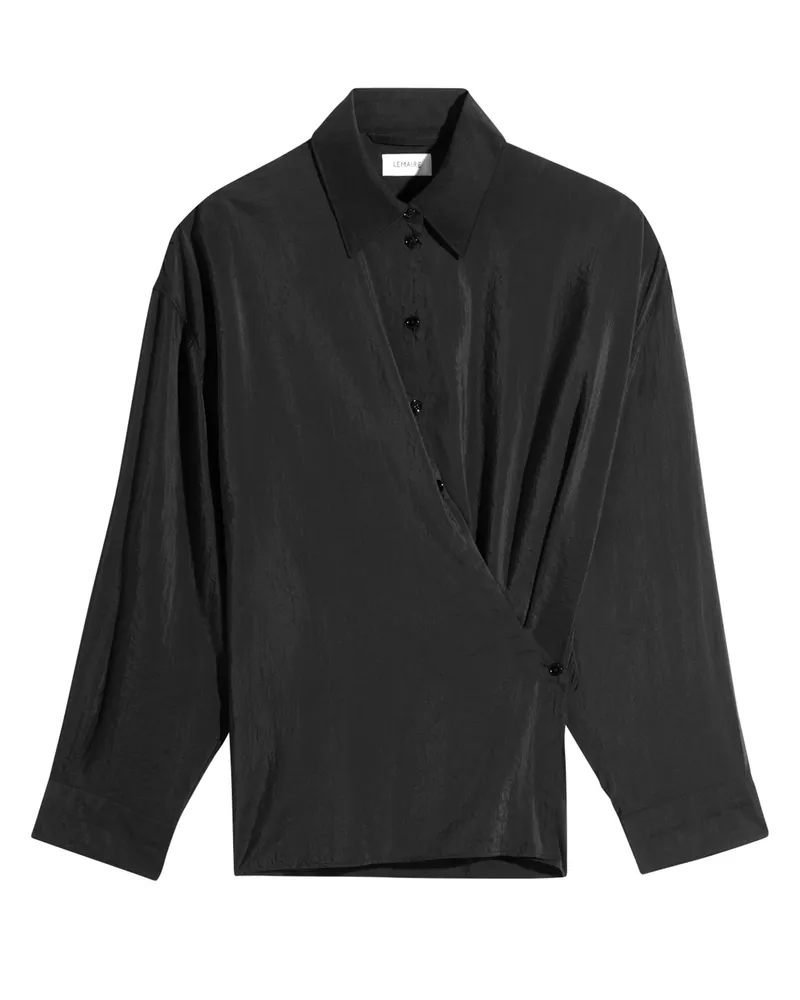 Christophe Lemaire Verschlungenes Hemd mit geradem Kragen 