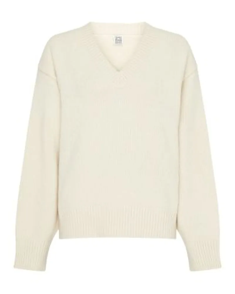 Totême Pullover mit V-Ausschnitt White