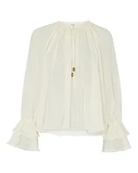 Chloé Seidenbluse mit Volants Off-white