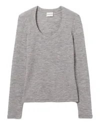 Claudie Pierlot Eng anliegendes graues Stricktop Grey