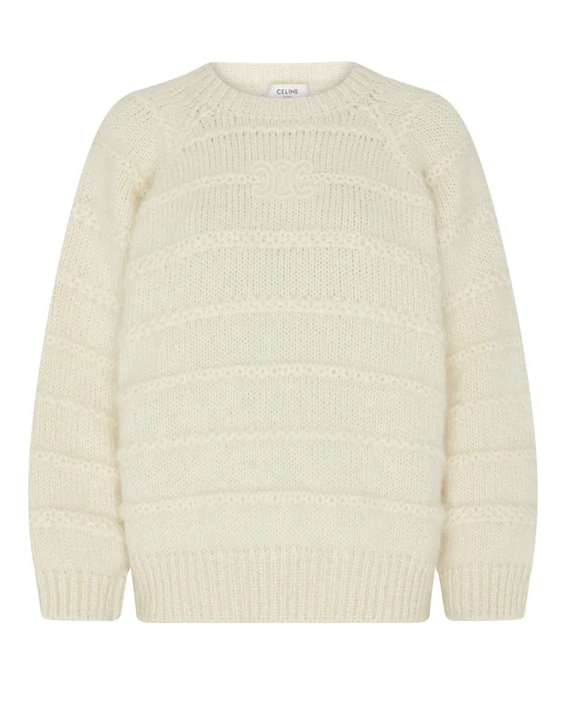 Celine Triomphe pullover mit rundhalsausschnitt aus mohair und seide 