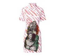 Kleid aus Jacquard mit diagonaler Signatur und Büsten-Motiv