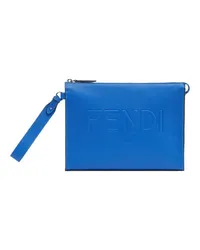 Fendi Flache Pochette Fendi Roma Leather Blue